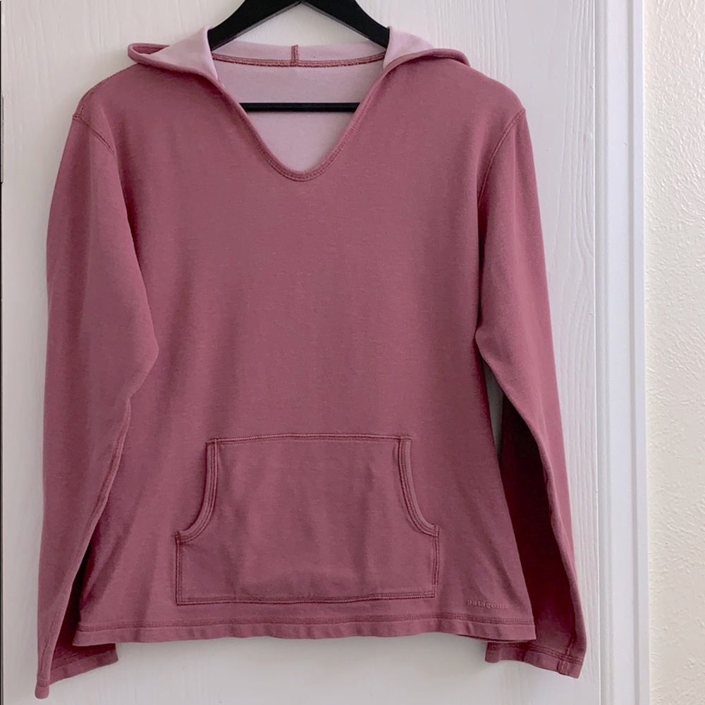 Patagonia Pink Pullover Sweater with Hidden Pocket